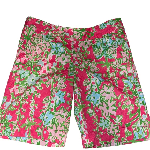 Lilly Pulitzer Pants - Lilly Pulitzer The Chipper Short Women’s Size 2 Pink Green Casual Summer